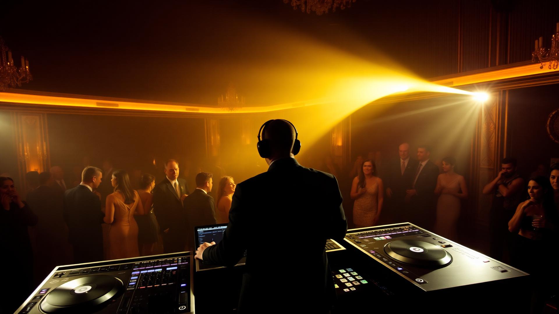 DJ Alex Abalasii performing at a luxury wedding reception in Cyprus